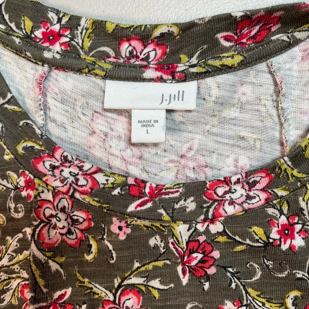 J. Jill Floral Print sleeveless, knee length dress, size L - Picture 5 of 13